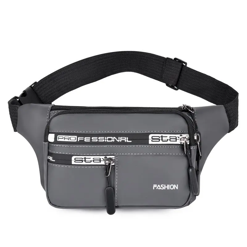 Men\'s Fanny Pack Multi-pocket Strip Multi-Functional Waist Bag Outdoor Travel Fashion Shoulder Bag Crossbody Sports Fashion Bags