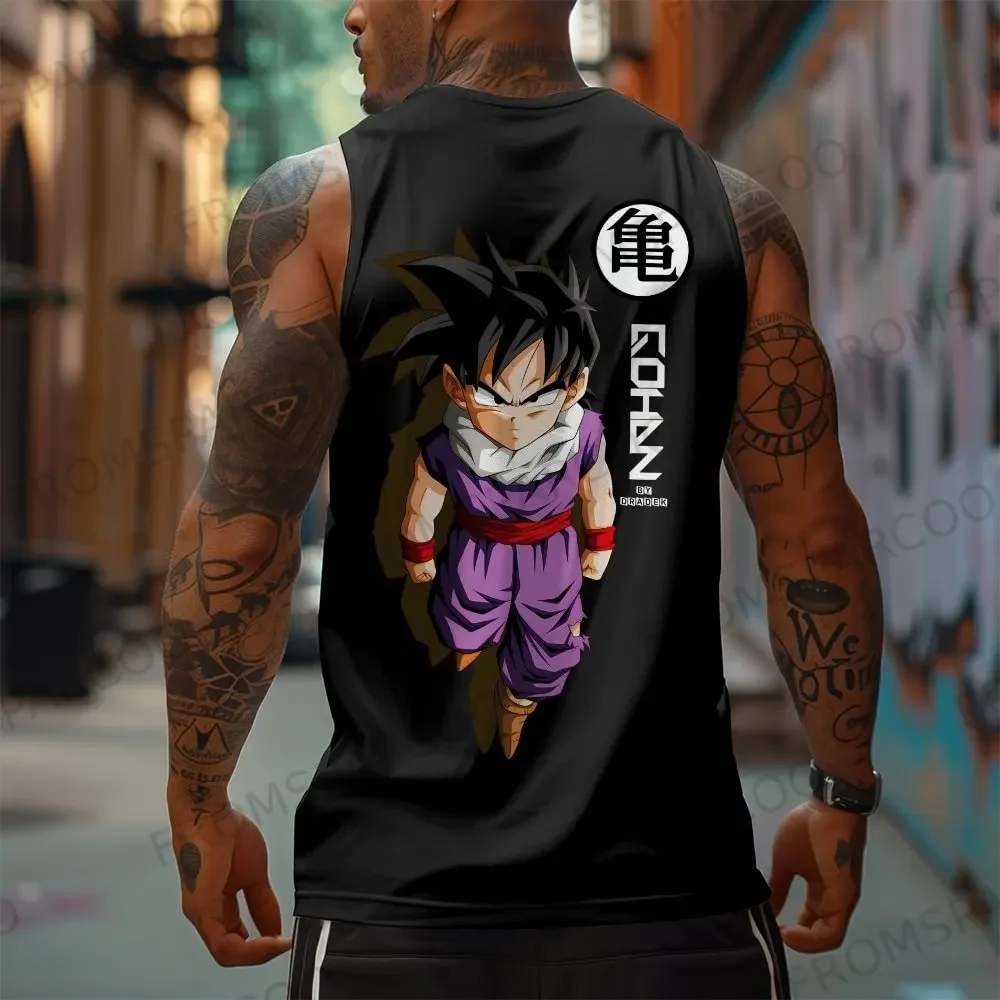 Dragon Ball Anime Goku periférico impreso puro algodón camiseta sin mangas 2025 gimnasio ropa deportiva Casual hombres suelta verano moda chaleco Topins