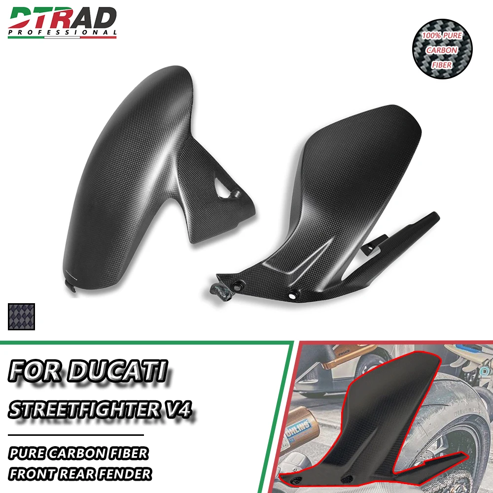 

Front Rear Fender For DUCATI Streetfighter V4 1100 S SP Lamborghini Carbon Fiber Hugger Mudguard Motorcycle Accessories