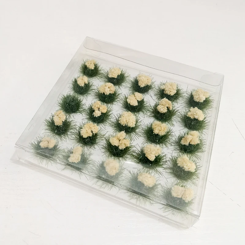 8mm Miniature Flower Cluster Model 25pcs Static Grass Tufts Sand Table Layout Scene Model Micro Landscape Decoration Diy Crafts