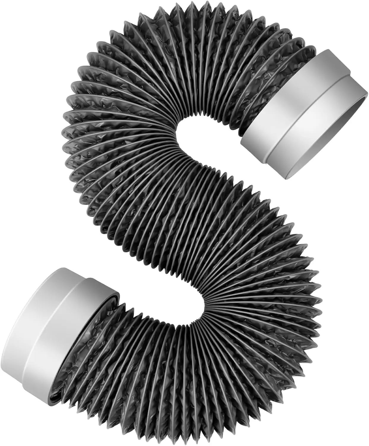 

Flexible 8FT Aluminum Dryer Vent Hose, 4 Inch with Rubber Seals for Tight Spaces, Easy Installation Kit
