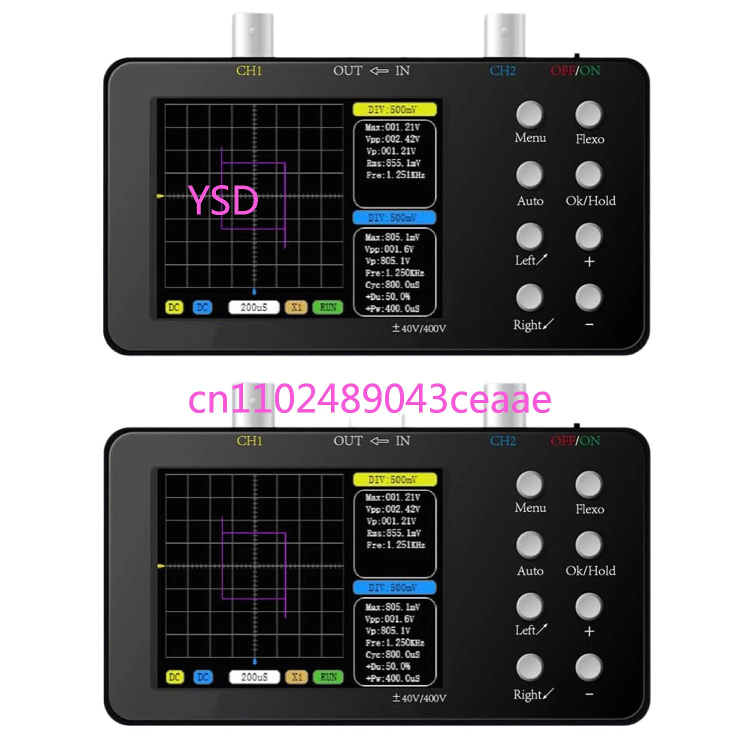 SCO2 قناة مزدوجة محمولة مع معدل أخذ العينات 50 متر 10 متر عرض النطاق الترددي التناظري القياس الحالي لإصلاح الهاتف المحمول