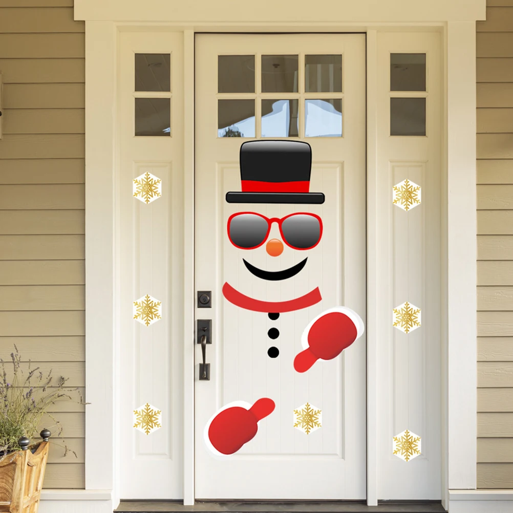 

Fridge Decor Snowman Magnet Christmas Sticker Wall Decals Refrigerator Stickers