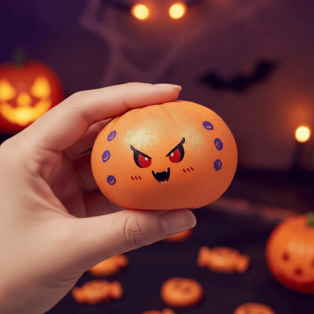 Slow Rising Dumpling Squeeze Lightweight Baozi Pumpkin Bun Squishy 3D Shaped Compact Size Spooky Soft TPR Party-favor