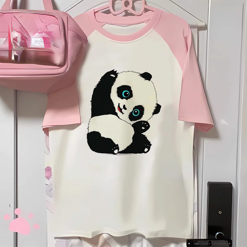 Panda Tee women graphic pattern tshirt girl anime 2000s comic clothing