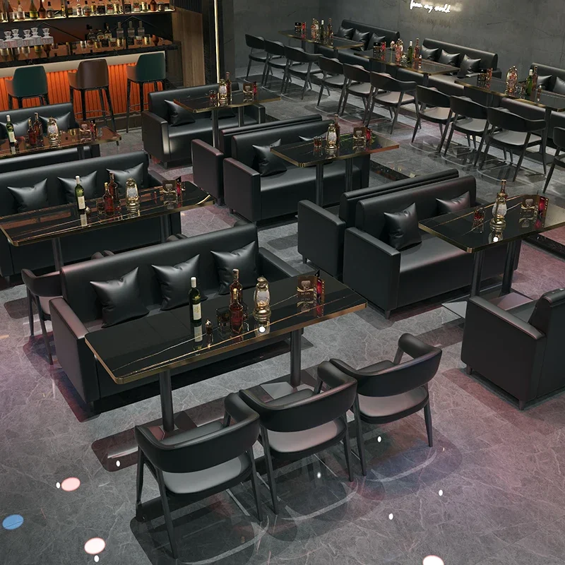 Qingba Bar Cafe Table and Chair Combination Music Bistro Western Restaurant Milk Tea Shop Leisure Dining Card Seat Sofa