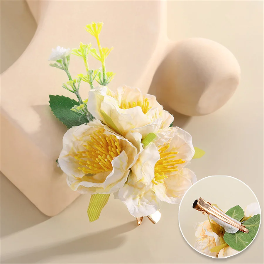 

New fashion Bridal Bohemian Flower Hair Clip Ladies Bride Bridesmaid Wedding Duckbill Clip Hair Accessories Wholesale Gifts