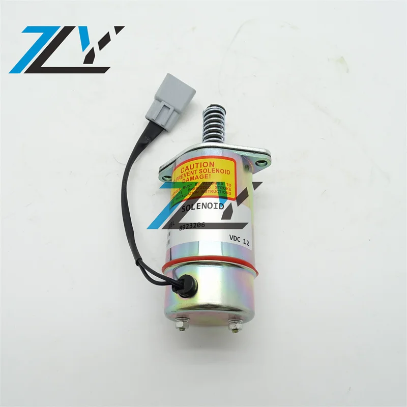 

8923206 Flameout Solenoid Valve 12V Fuel Stop Solenoid Valve Excavator Spare Parts For Diesel 8.2L