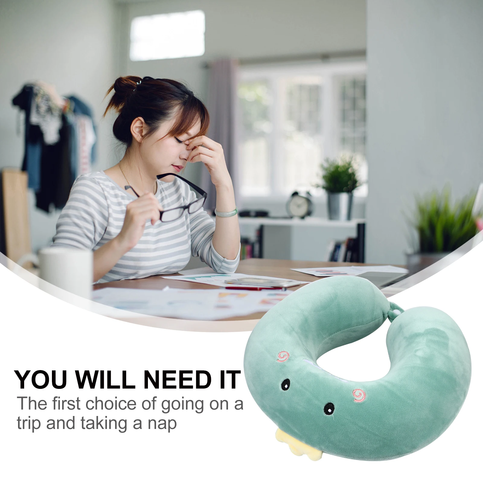 1pc U-Shaped Neck Animal Travel Cushion For Car Airplane Comfortable Pillow Kids Adults Neck Support Pillow Animal