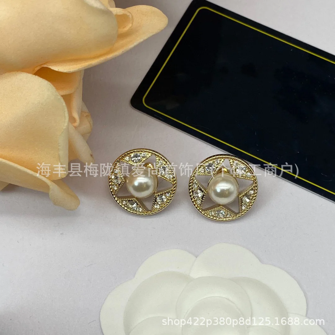 الفرنسية نمط جديد قصر المشاهير الماس مطعمة إلكتروني أقراط اللؤلؤ