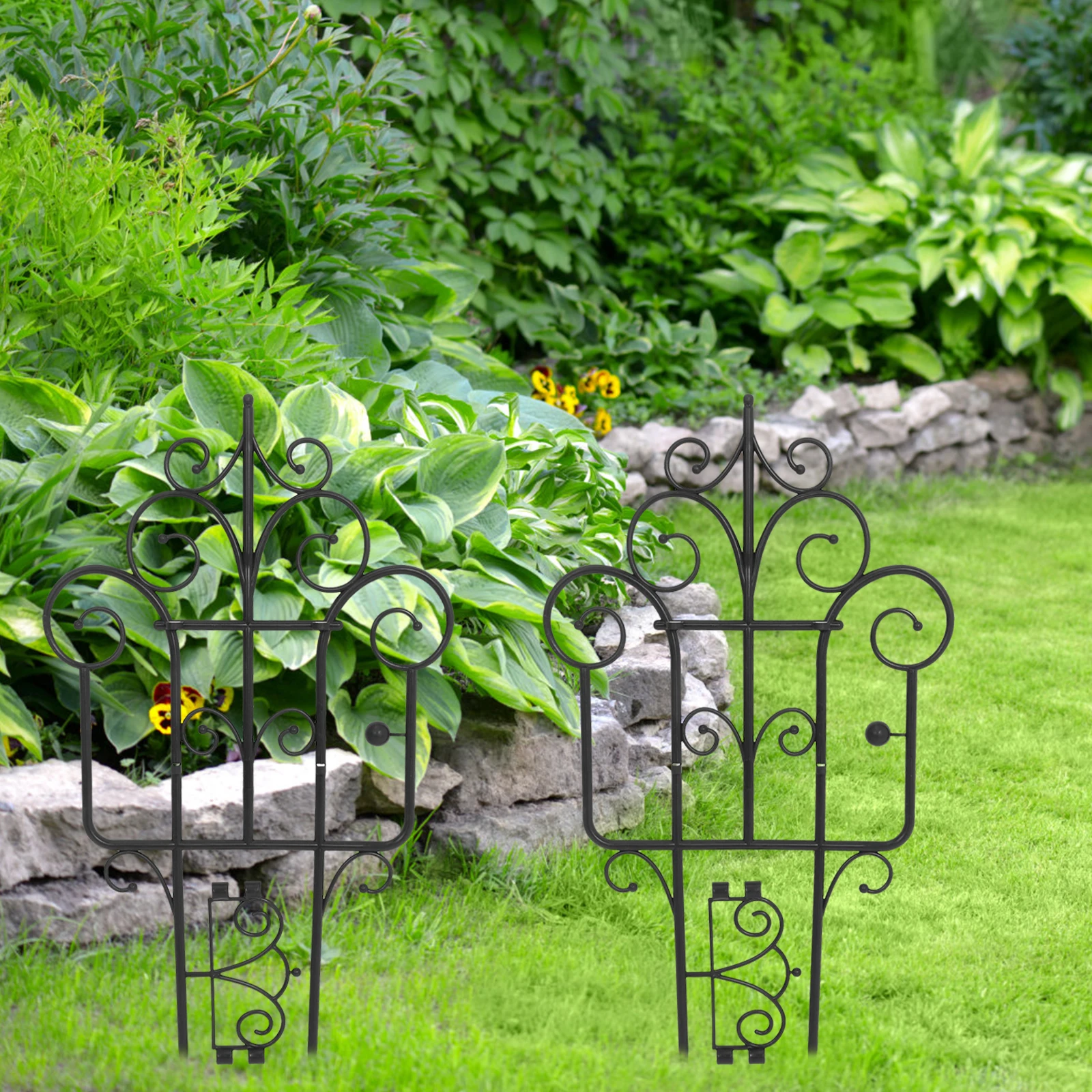 

Plastic Lawn Edging Border Decorative Landscape Border Flower Bed Edging Portable For Yard Courtyard Decor Small Fence For