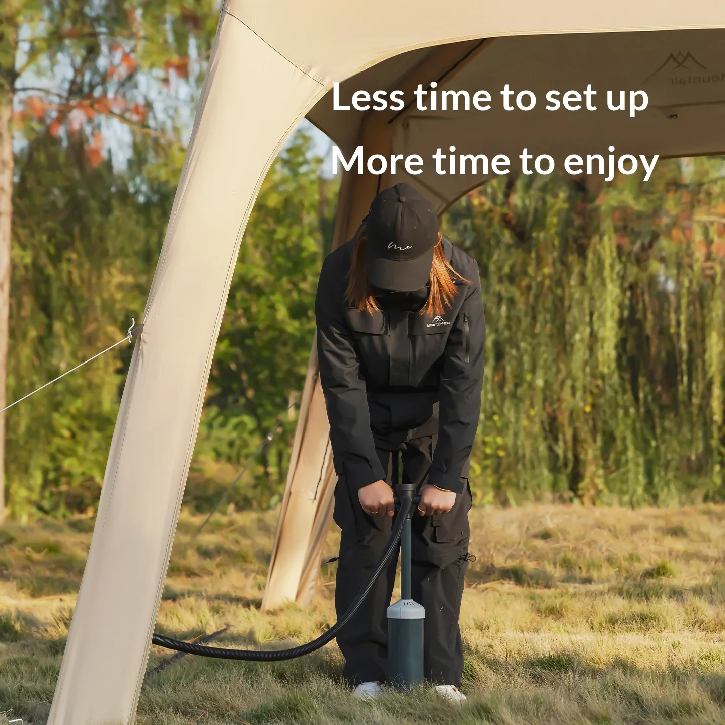 MOUNTAINHIKER Inflatable Camping Tent Easy To Set Up Suitable for All Seasons Accommodates 4-6 People Outdoor Dome Tent 2000+