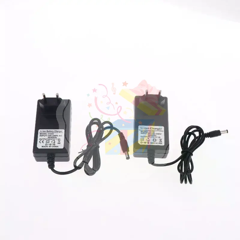 21V Lithium Battery Charger Compact Smart Power Adapter 1A 2A EU Plug Fit for 18V Home Repair Cordless Tools