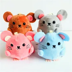 Stuffed Plush toy Doll Cartoon mini Hamster Pendant Children dolls Cute mouse Key Chain doll Kids Gift for Boy and girls