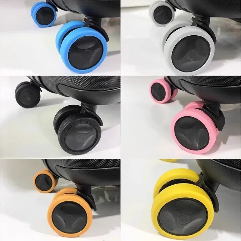 4/8PCS Luggage Wheels Protector Silicone Wheels Caster Shoes Travel Luggage Suitcase Reduce Noise Wheels Guard Cover Accessories