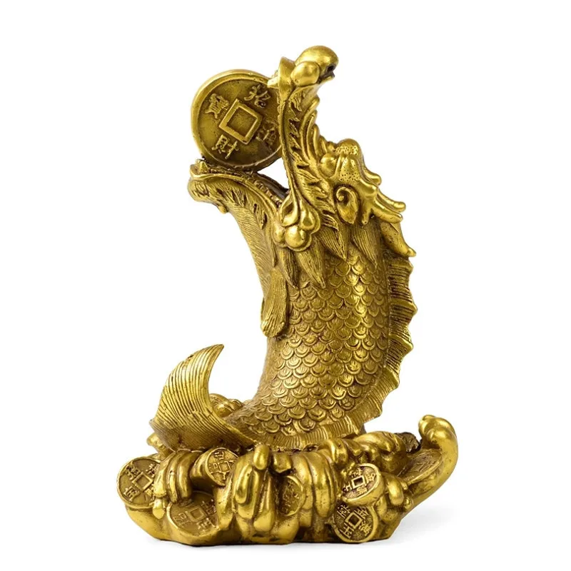Aoyu ornaments for home, brass dragon fish decorations, crafts, metal handicrafts