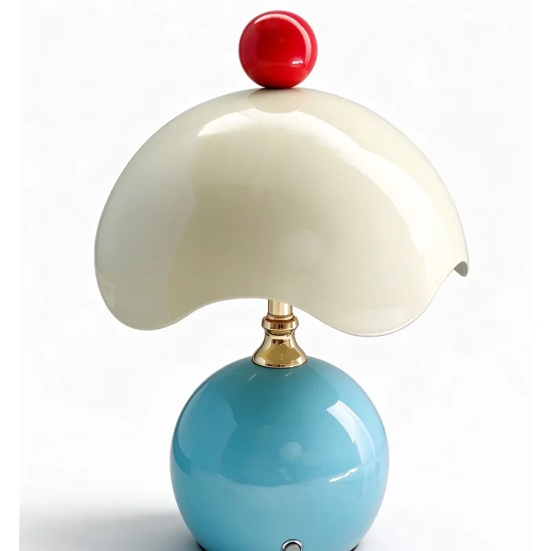 Cloud Cherry Mushroom Table Lamp, Children's Room Eye Protection Night Light, Cream Wind Bedside Atmosphere Table Lamp