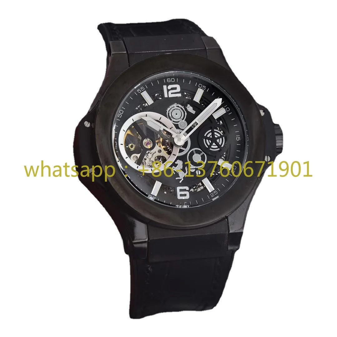 Montre existent de Luxe pour Homme, Mécanique, Tourbillon, Noir, Or Rose, Gris, Titane, Cuir, Saphir, Clip, 42mm, Nouveau