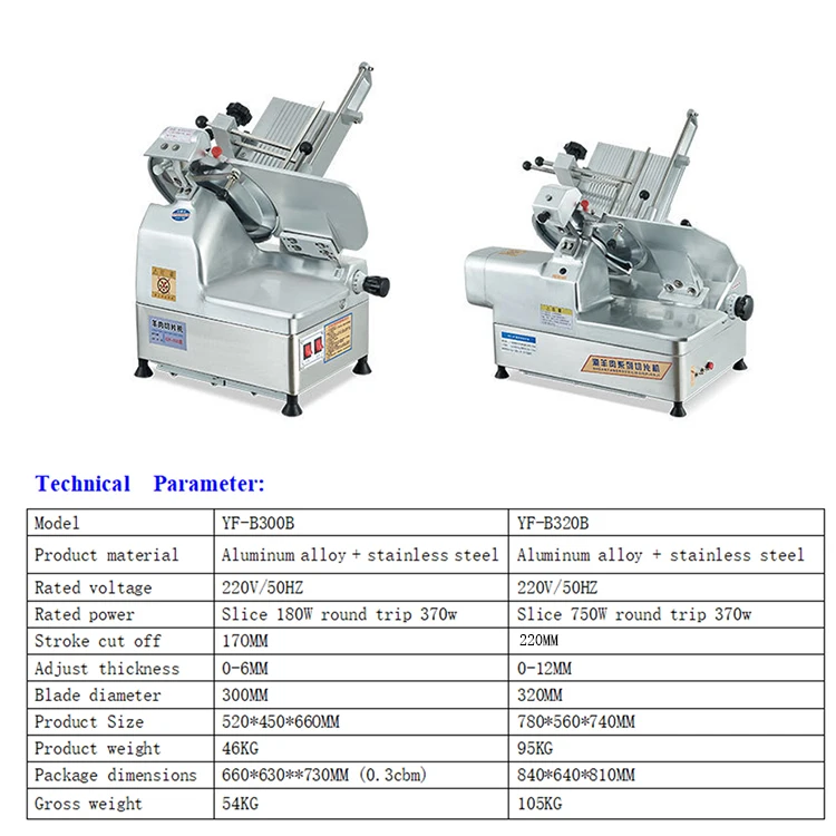 Industrial Electric Steel Heavy Duty Restaurant Butcher Shop Ham Cheese Sausage Bacon Slicing Equipment Frozen Meat Slicer