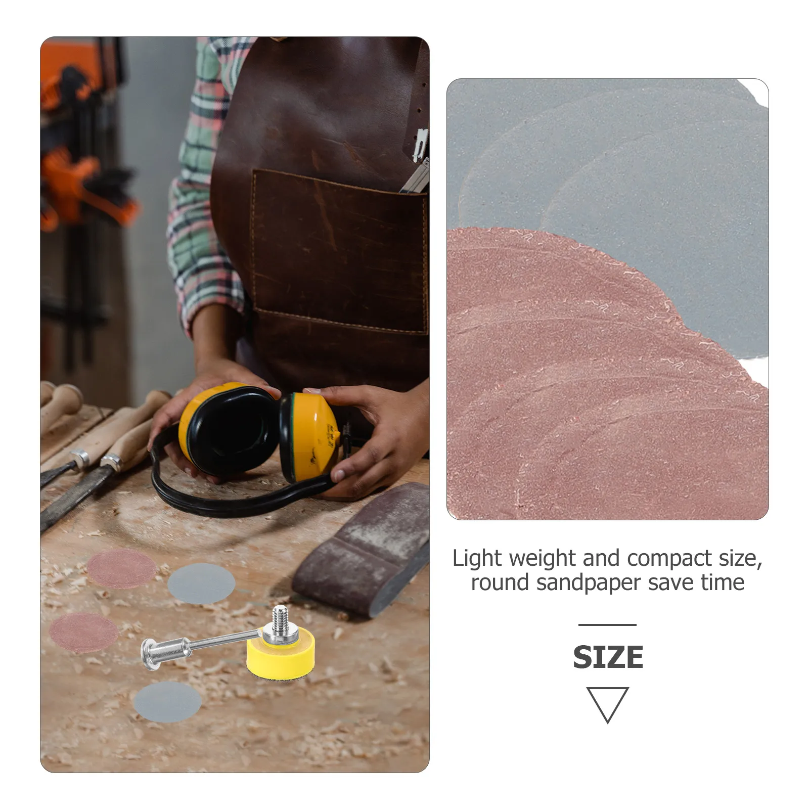 

1 set Round Sanding Discs Polishing Pads Sandpaper For Wood Floor Furniture Sanding Grinding Kit Drill Attachment Industrial