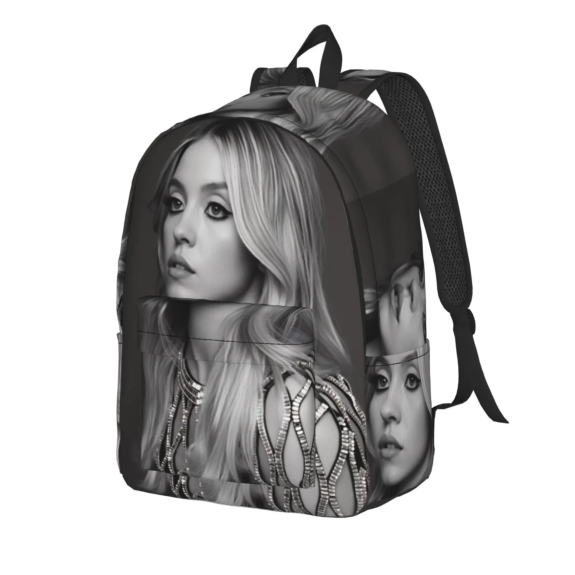Actor Sydney Sweeney  Backpack Teen  Breathable Backpacks Polyester Kawaii School Bags Outdoor Custom Rucksack