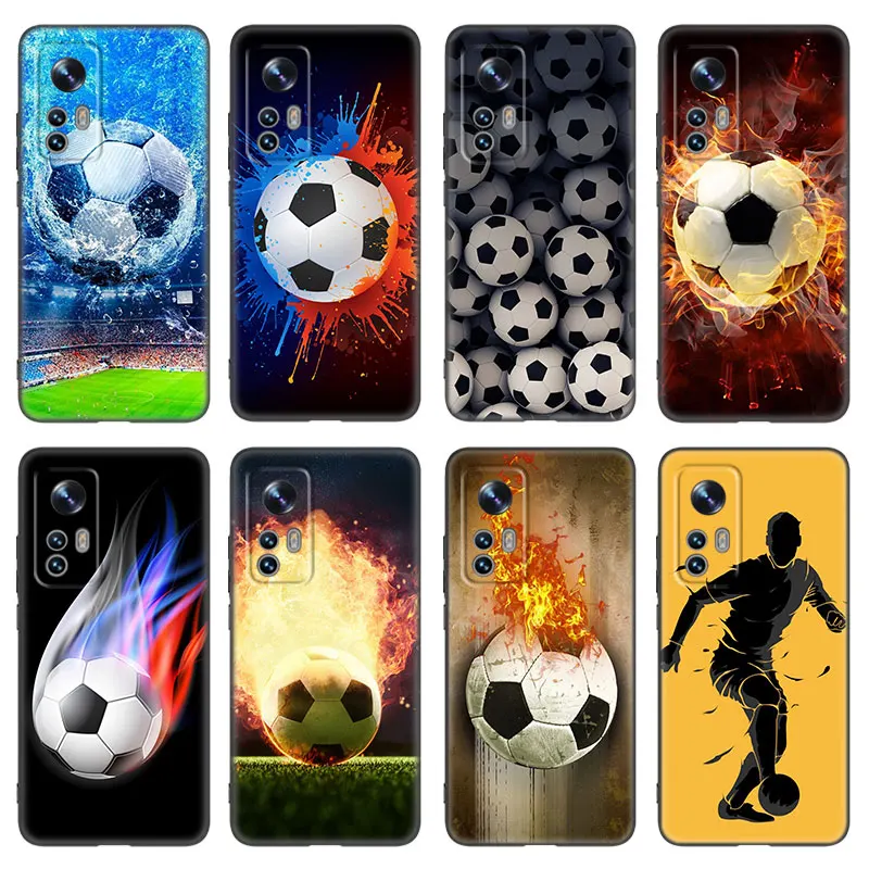 Fire Football Soccer Ball Phone Case For Xiaomi Mi 10T 11i 11T Note 10 11 Lite NE F1 POCO F3 M3 X3 GT NFC M4 X4 Pro 5G Cover