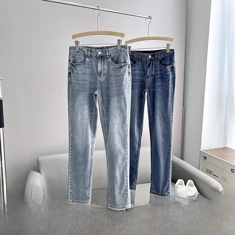 

Мужские повседневные джинсы Ice Sensation из лиоцелла и хлопка, дышащие, высокоэластичные, модные, универсальные, длинные брюки для весны и лета