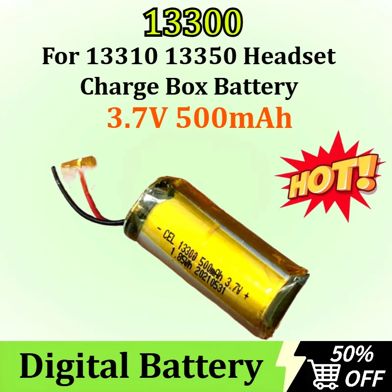 

New 13300 3.7V 500mAh Headset Charge Box Battery for 13310 13350 Newly upgraded Rechargeable