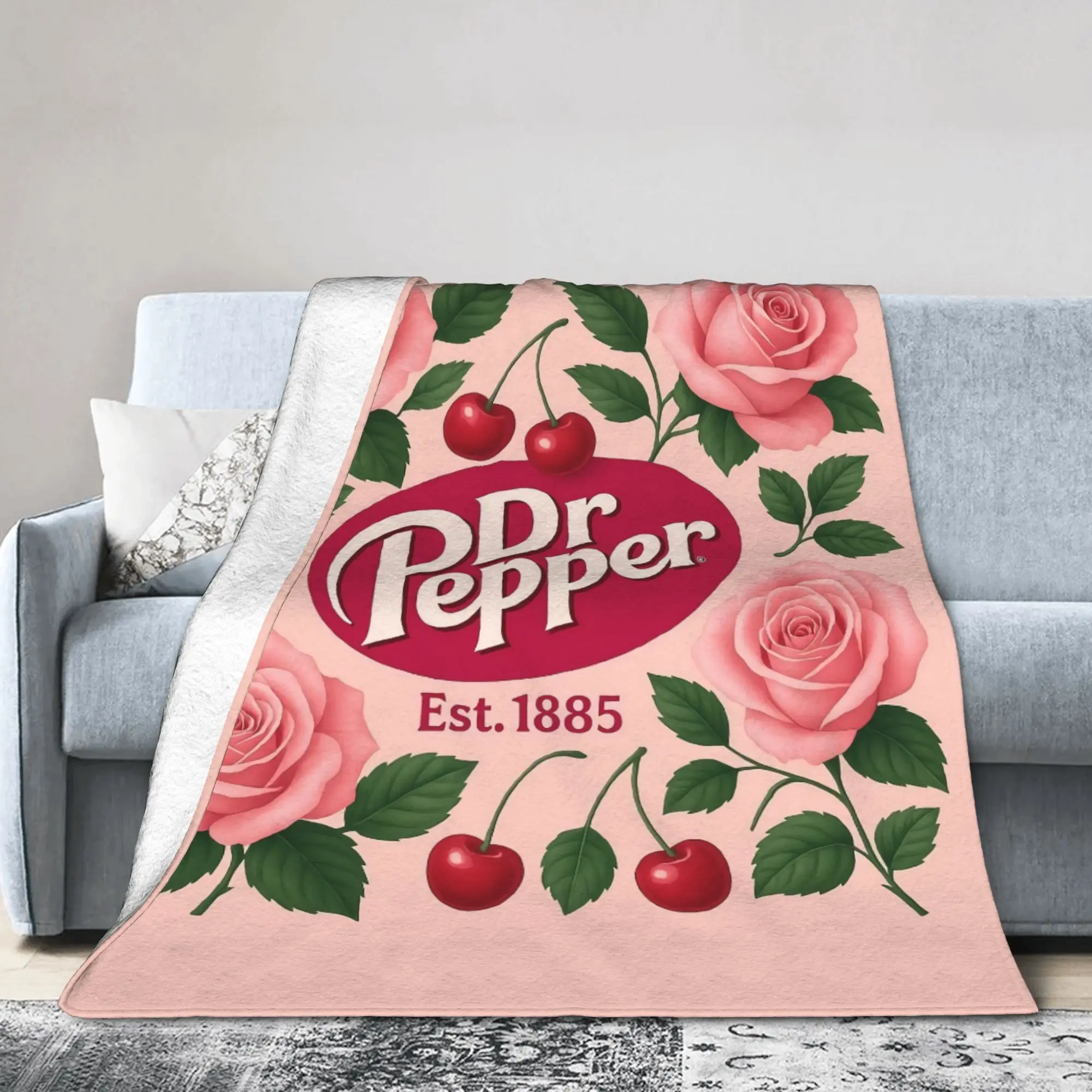 Custom 3D Printed Unique Peppers Blankets Breathable Soft Flannel Sprint Dr. Soda Est Throw Blanket for Couch Outdoor Bedding