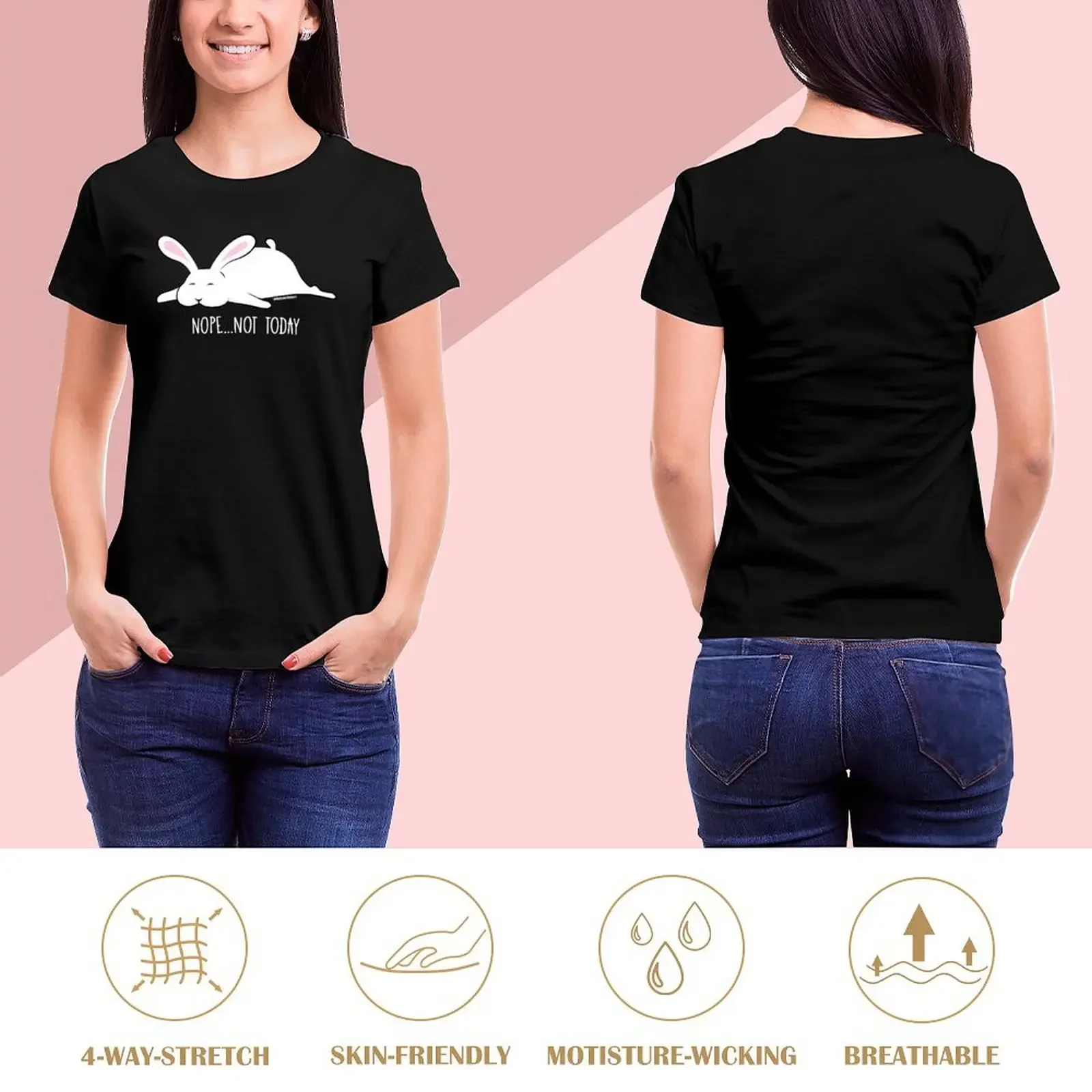 Nope, not today - Bunny T-Shirt customs design your own oversized korean Women's clothes