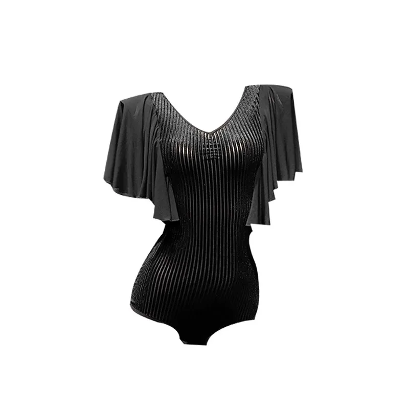 

Adult Latin Dance Suit Short Sleeved Jumpsuit Latin Dance Suit Modern Practice Suit Top T017