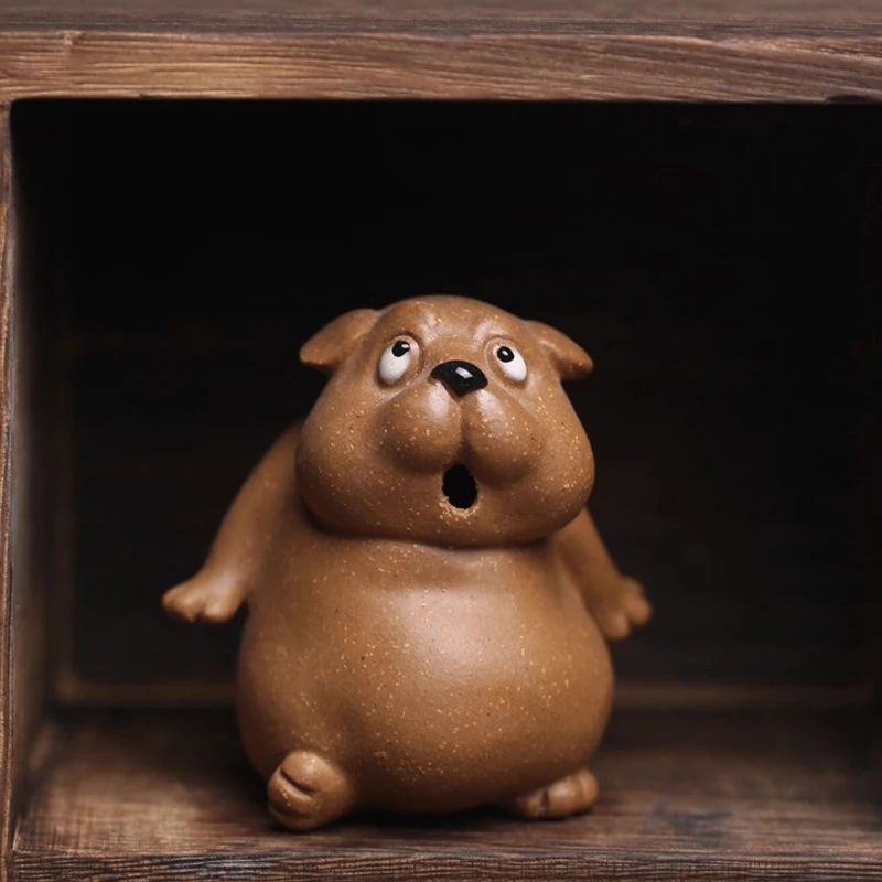 

Yixing Purple Clay Tea Pet Ornament Cute Dog Animal Figurine Tea Set Gongfu Tea Accessories Home Decoration
