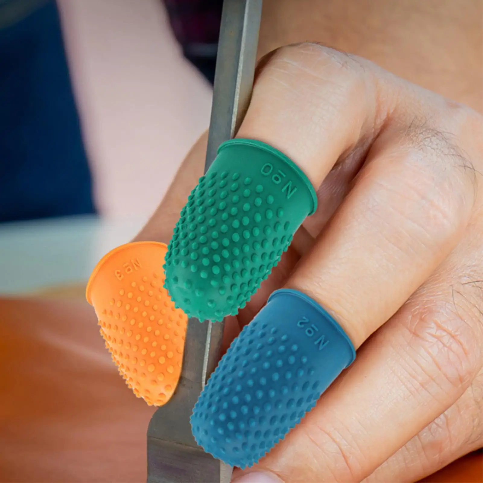 

Резиновые напальчники, многоразовые антистатические накладки, 5 штук, разные цвета, для работы с бумагой, резки, подсчета, шитья