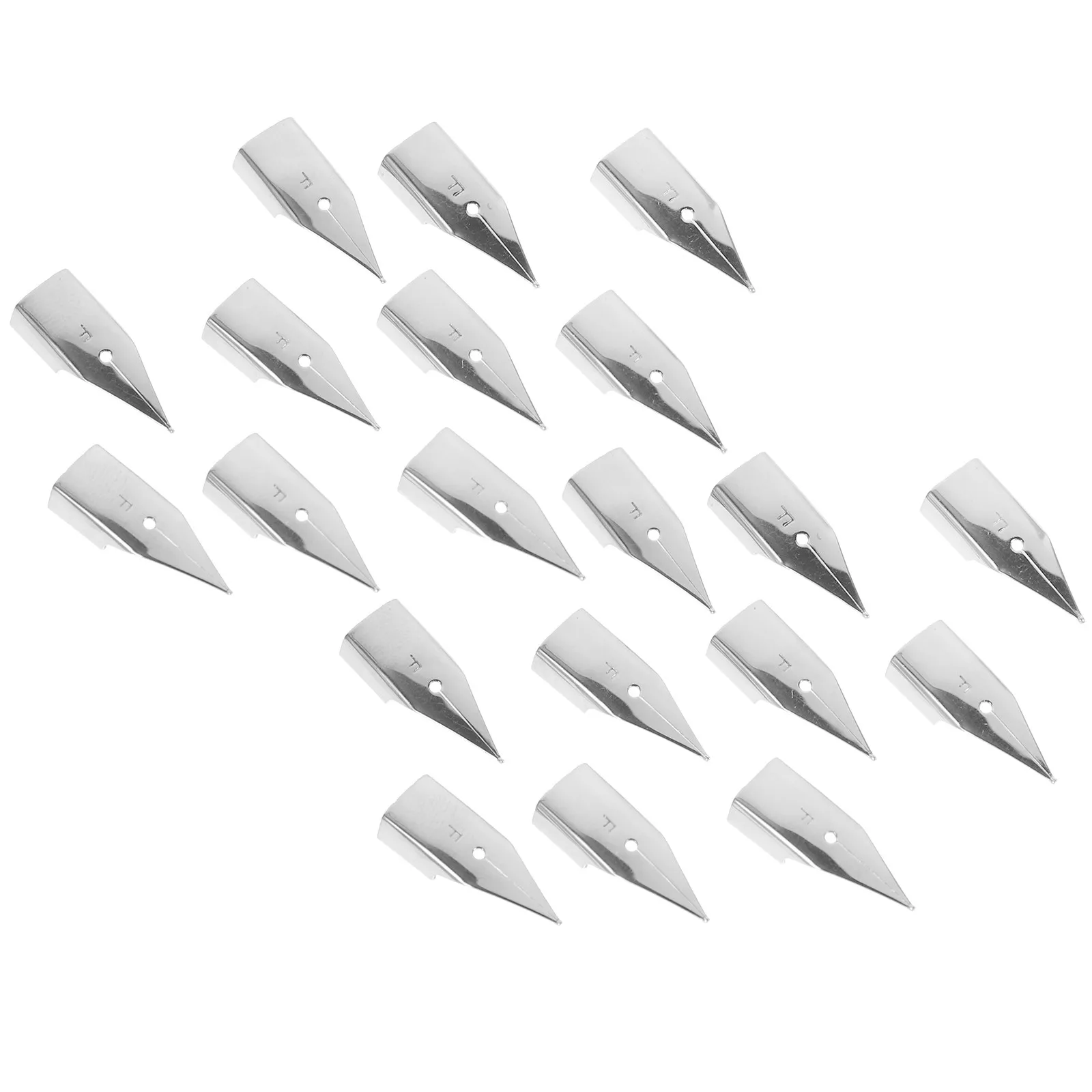 20Pcs High Quality Steel Fountain Pen Nibs Calligraphy Metal Nibs Replacement Set Smooth Writing Experience for Students Artists