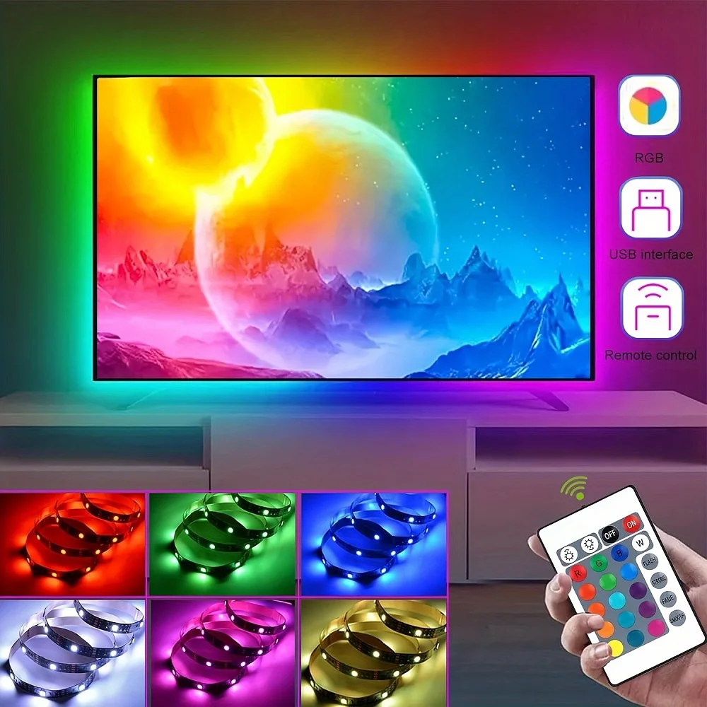 Imagem -04 - Usb Led Strip Light para Decoração de Quarto Fita Rgb 30 Metros Bluetooth Fita Ice String Música Sync Iluminação de Férias Parede 5050 5v