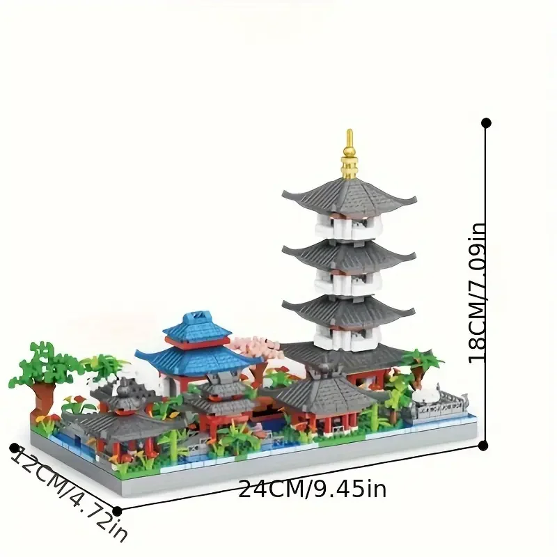 2568-Piece Building Block Garden Classic Architecture Assembly Block Ornaments Birthday Gift Thanksgiving Christmas Halloween Gift Model Toy