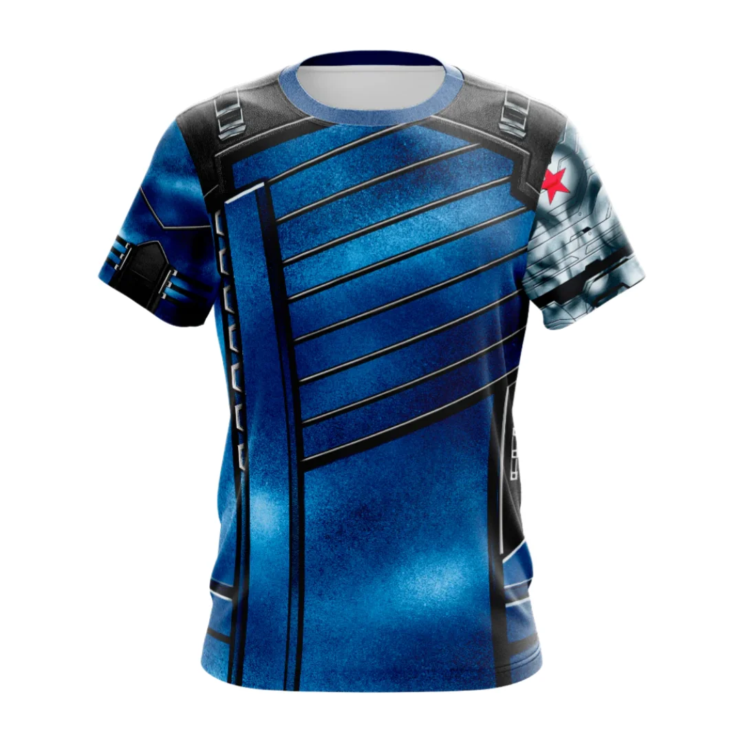 Hot Toys Winter Soldier Bucky Classic Battle Suit Cosplay 3D Printed T-Shirt Summer Casual Streetwear Top for Men Women Kids