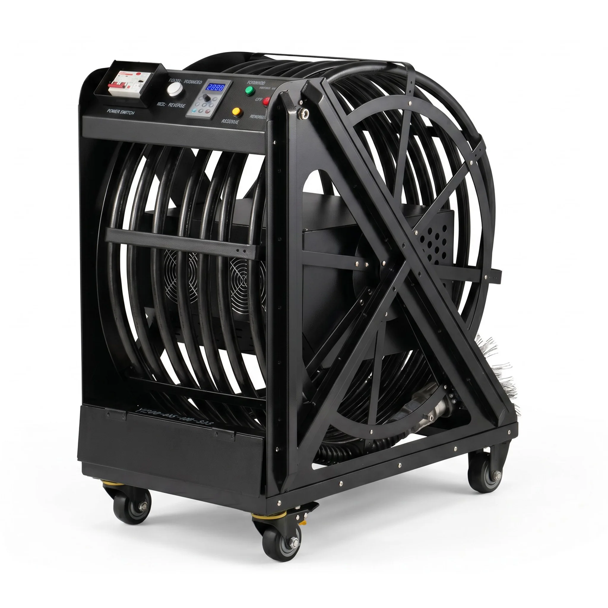Electric Rotary Brush Degreaser Hot Water Commercial Kitchen Grease Exhaust Duct Cleaning Machine Restaurant Vent Pipe Washer