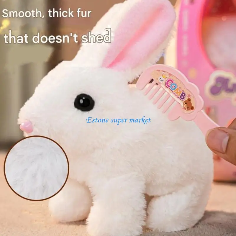 090B Engaging Mobile Soft Rabbit With Sound Effects Baby Learning Tool Pet Robot