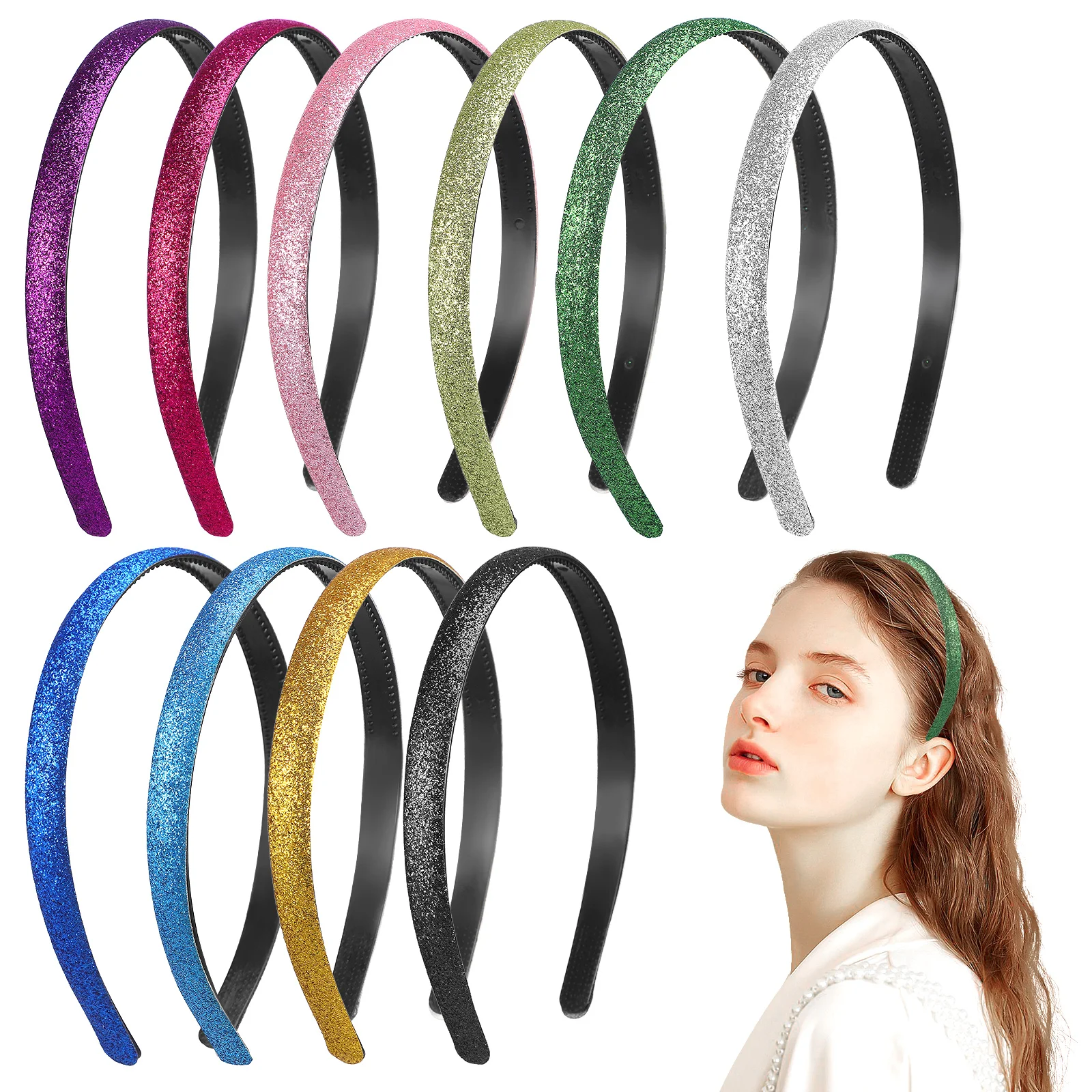 

10 Pcs Wedding Headband Miss Headbands Sparkly for Women Pu Hair Accessories Girls