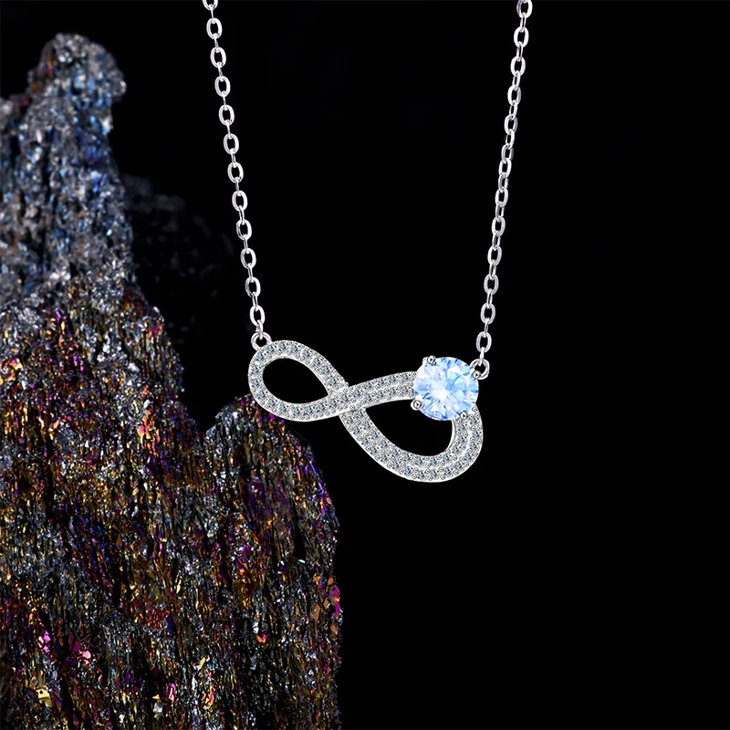 

Coranda S925 solid silver moissanite necklace, eternal love necklace, women's high-end feeling, light luxury Valentine's Day