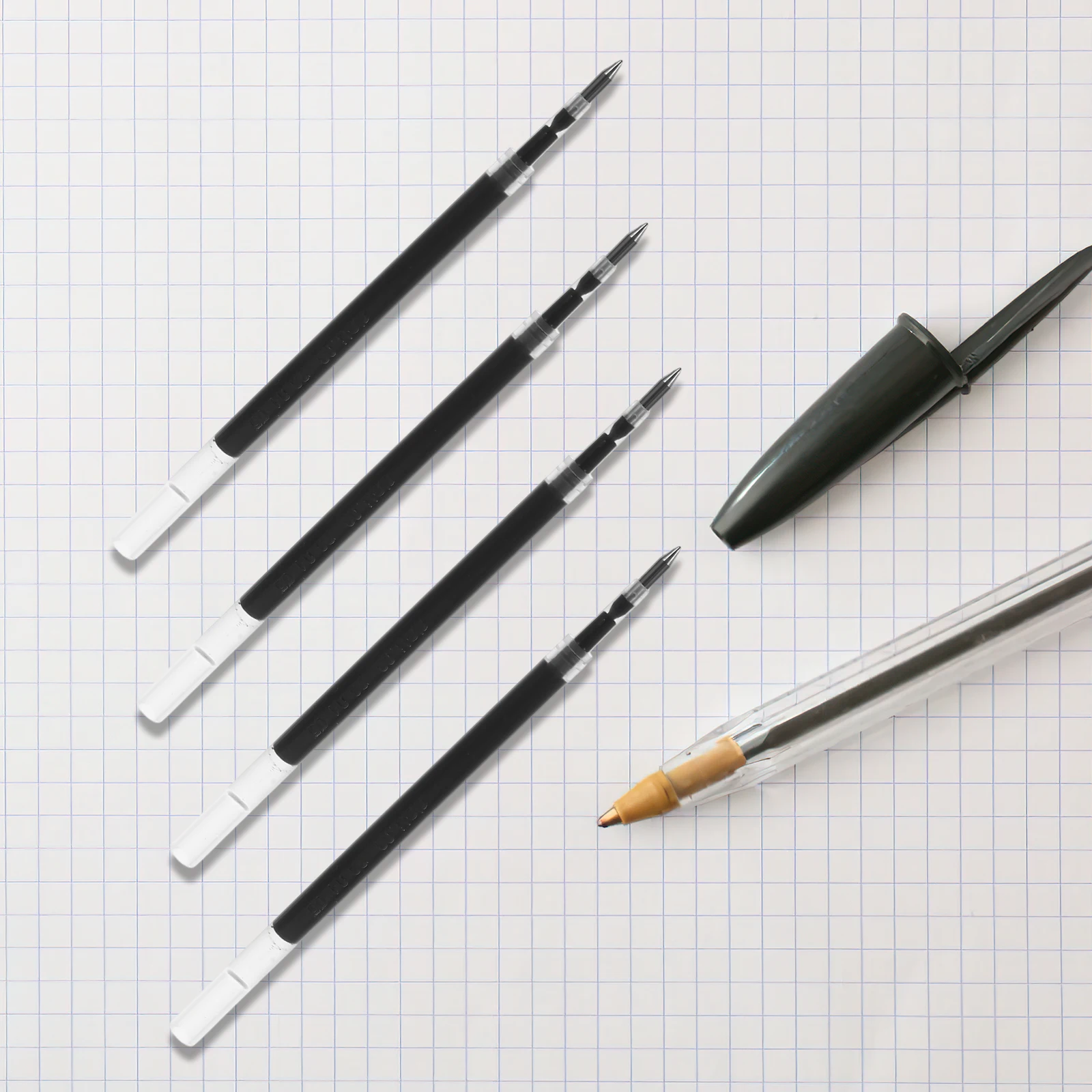 

20 Pcs Black Gel Pen Refills 0 5mm Ball Point Fine Tip Disposable Plastic Core Writing Supplies Students Stationery Office Tools