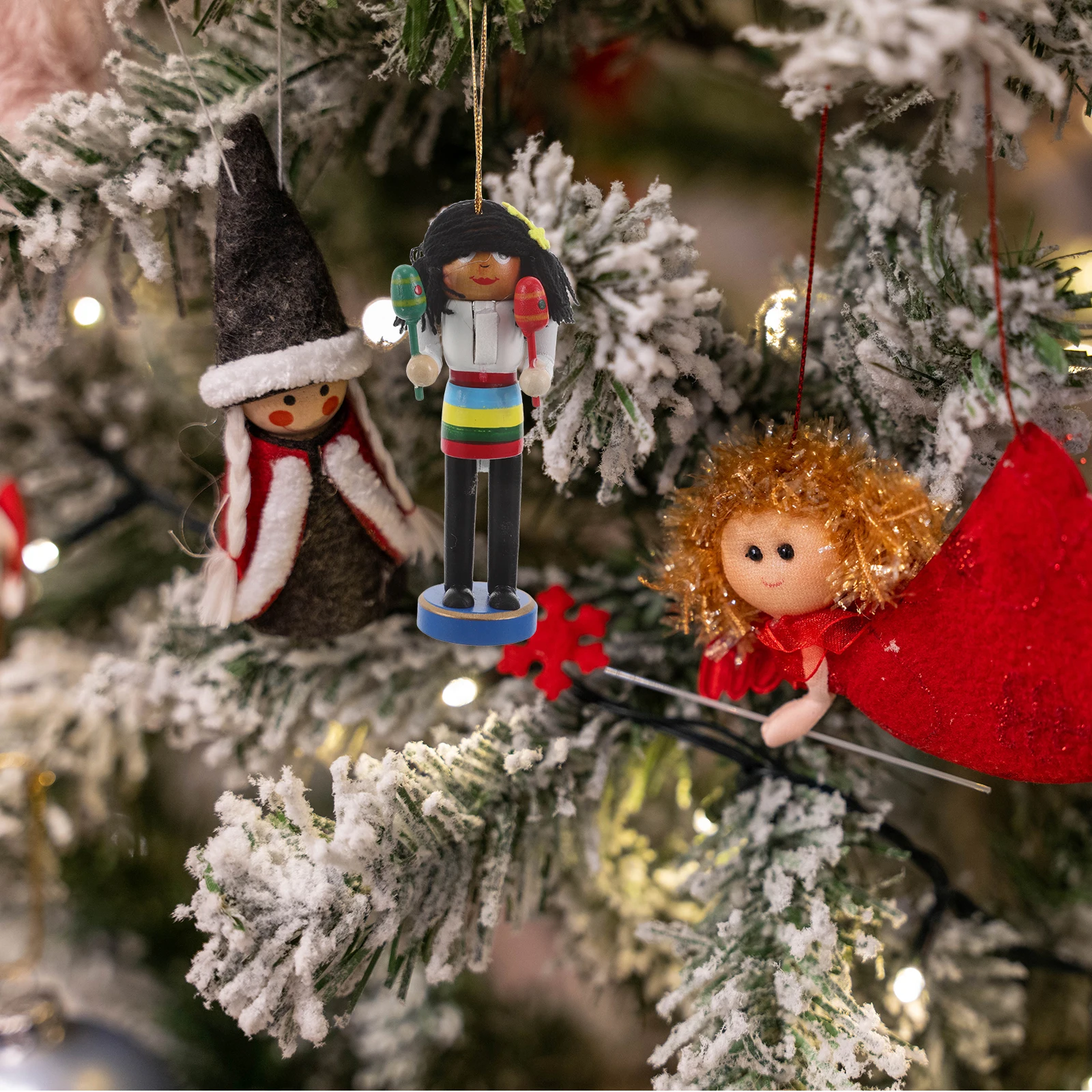 

6Pcs Christmas Nutcracker Wooden Soldier Pendants 12cm Hanging Ornaments Holiday Tree Nutcracker Decoration Nutcrackers Xmas