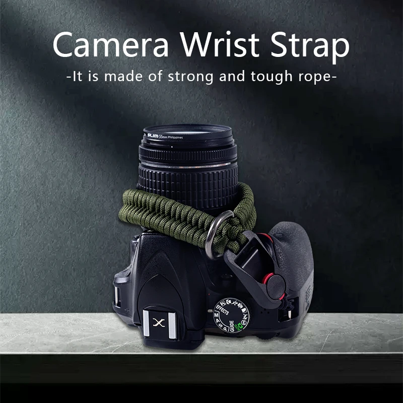 Camera wrist braided strap for quick release adjustment for SONY Nikon Fuji Canon Olympus Panasonic DSLR cameras