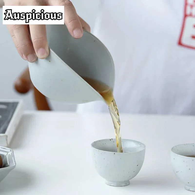 160ml Creative Coarse Pottery Kiln Variable Glaze New Tea Sea Ceramic Fair Cup Tea Dispenser Public Cup Uniform Kung Fu Tea Set image 5
