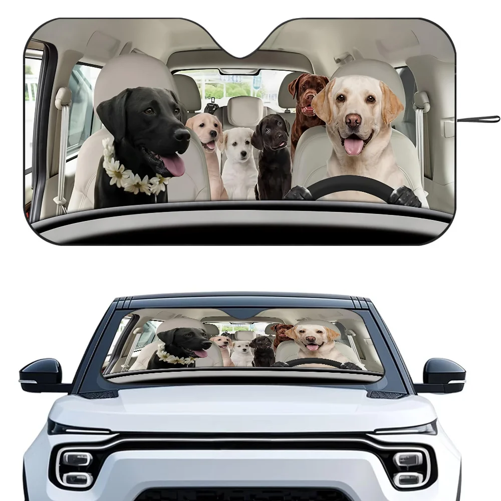 

Labrador Retriever Car Sunshade Curtains Heat-insulating Aluminum FilmReusable Suction Cup Blocks UV Rays Sun Visor Protector