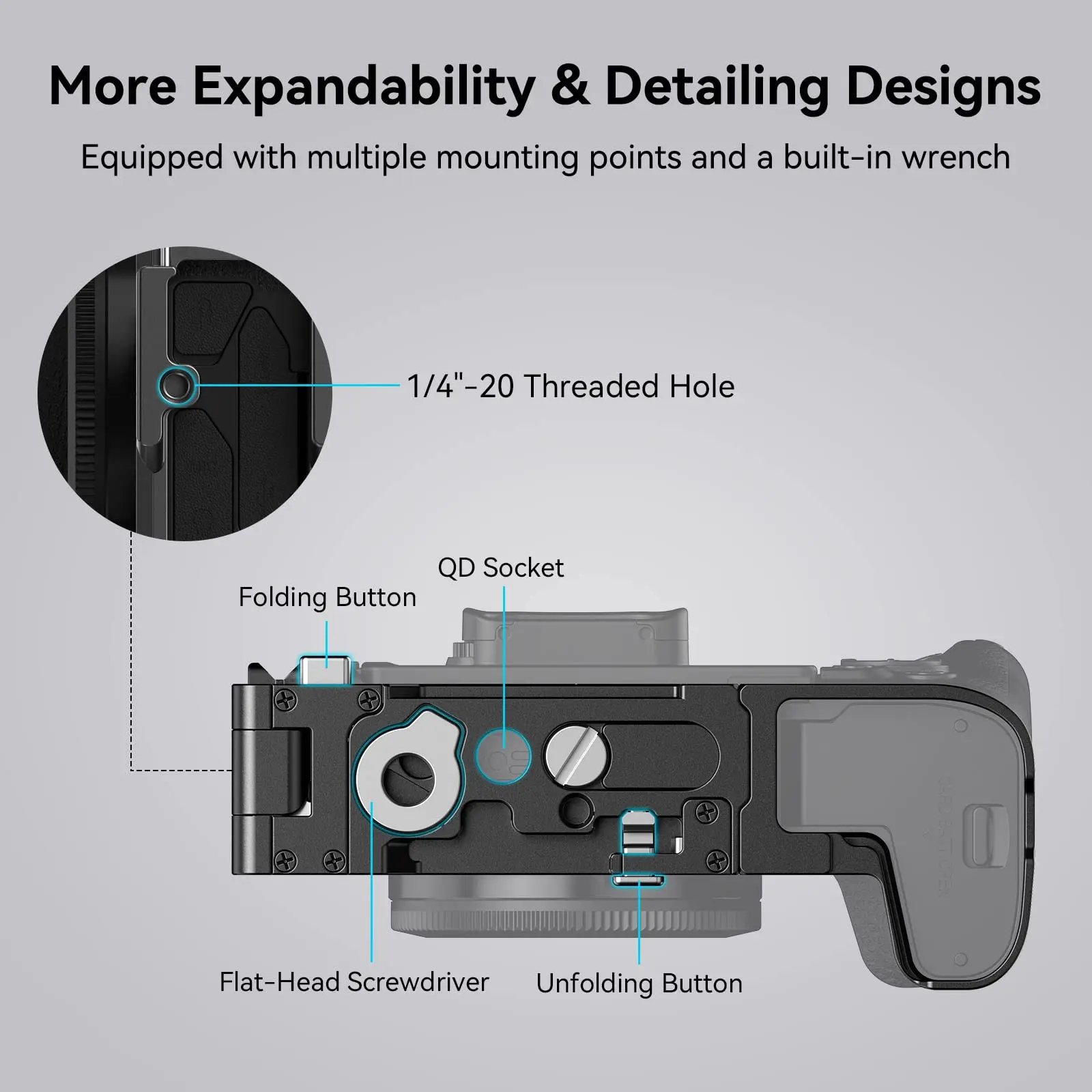 SmallRig Foldable L-Bracket for Canon EOS R8 For Canon EOS RP Arca-Swiss for Gimbal Tripod Shooting W 1/4\