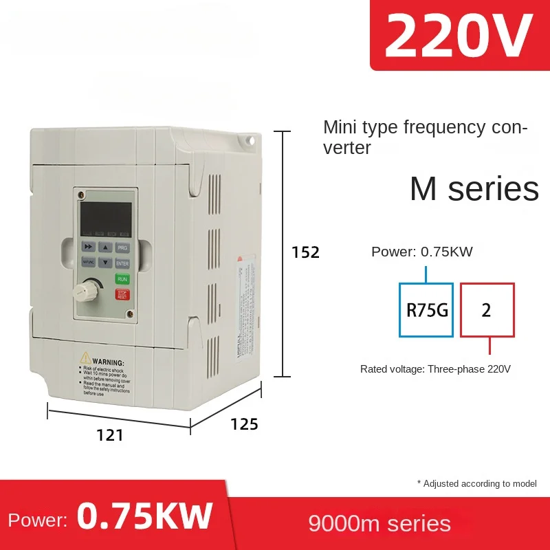 عاكس صغير من سلسلة FU9000M، 0.75KW-2.2KW، ثلاث مراحل 220 فولت/380 فولت، وحدة تحكم في سرعة المحرك الصناعي، المضخة الكهربائية والمروحة