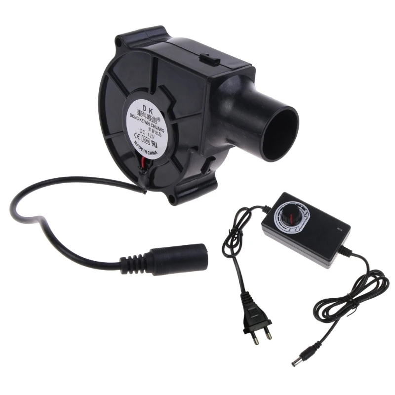 US/EU Plug BBQ Fan Air Blower 12V Large 110V 220V Powered Fan Variable Speed Controller Barbecue Tool