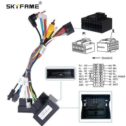 Imagen 2 del producto SKYFAME-Adaptador de arnés de cableado de 16 pines para coche, decodificador de caja Canbus, Cable de alimentación de Radio Android para Great Wall Poer Haval H9 G-RZ-GRW59
